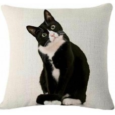 Black and White Cat Cushion
